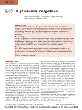 The Gut Microbiome and Hypertension