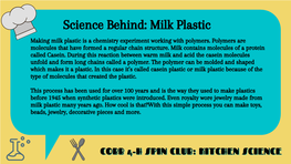 Science Behind: Milk Plastic Making Milk Plastic Is a Chemistry Experiment Working with Polymers