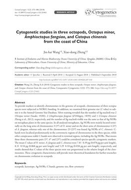 Cytogenetic Studies in Three Octopods