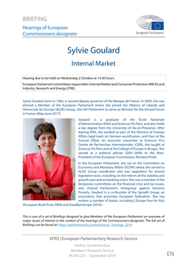 Sylvie Goulard Internal Market