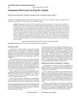 Endogenous Retroviruses in Domestic Animals