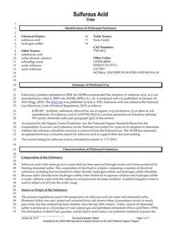 Sulfurous Acid