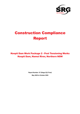 Construction Compliance Report Keepit Dam Work Package 2