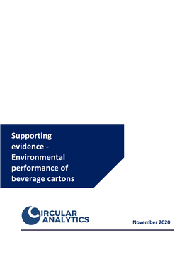 Supporting Evidence - Environmental Performance of Beverage Cartons