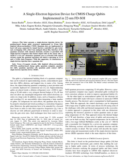 A Single-Electron Injection Device for CMOS Charge Qubits Implemented in 22-Nm FD-SOI