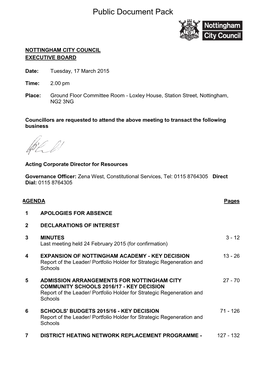 (Public Pack)Agenda Document for Executive Board, 17/03/2015 14:00