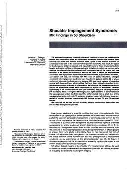 MR Findings in 53 Shoulders