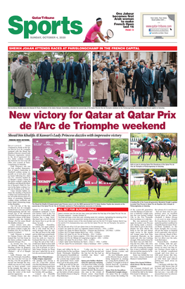 New Victory for Qatar at Qatar Prix De L'arc De Triomphe Weekend