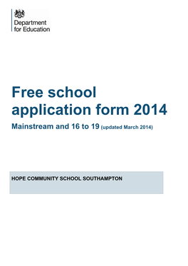 Hope Community School Southampton