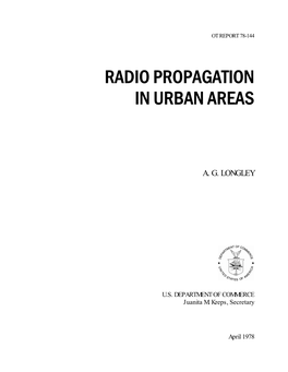 Radio Propagation in Urban Areas