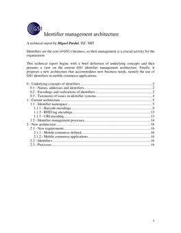 Identifier Management Architecture