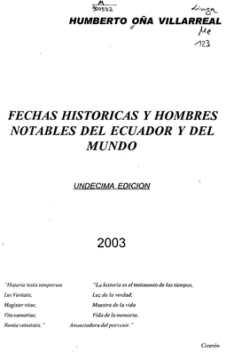 Fechas Históricas Y Hombres Notables Del Ecuador Y Del Mundo