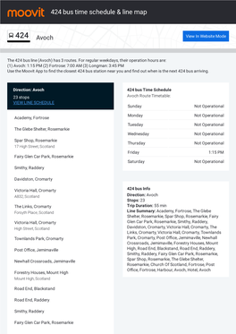 424 Bus Time Schedule & Line Route