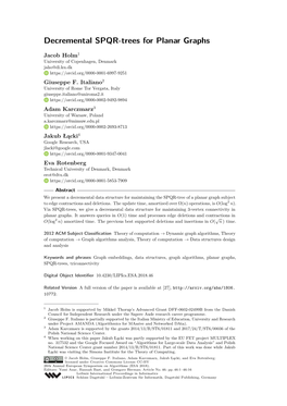 Decremental SPQR-Trees for Planar Graphs