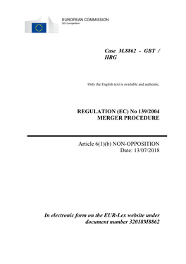 Case M.8862 - GBT / HRG