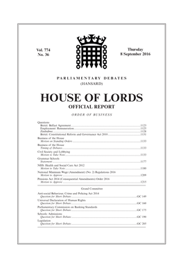 House of Lords Official Report