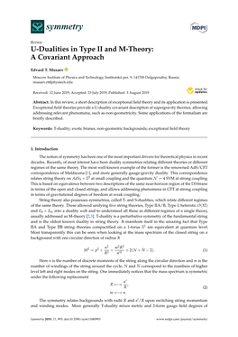 U-Dualities in Type II and M-Theory: a Covariant Approach