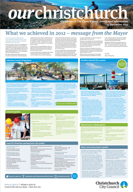 What We Achieved in 2012 – Message from the Mayor
