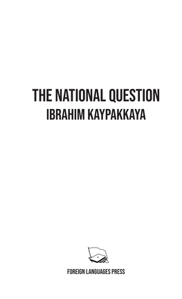 The National Question Ibrahim Kaypakkaya