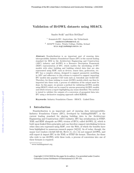 Validation of Ifcowl Datasets Using SHACL