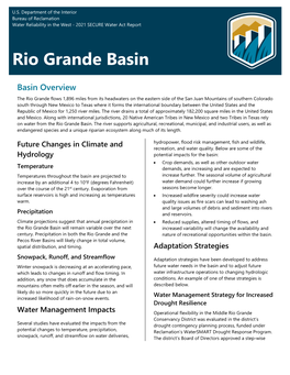 Rio Grande Basin Fact Sheet