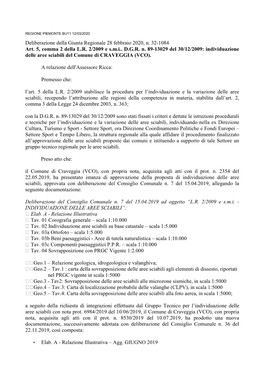 Deliberazione Della Giunta Regionale 28 Febbraio 2020, N. 32-1084 Art. 5, Comma 2 Della L.R