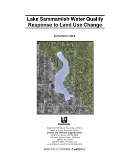 Lake Sammamish Water Quality Response to Land Use Change