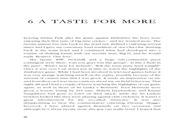 6 a Taste for More