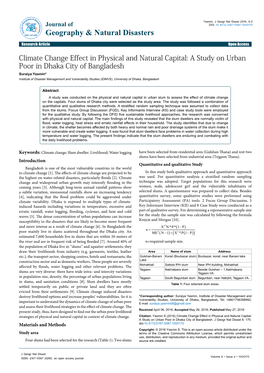 Climate Change Effect in Physical and Natural Capital: a Study on Urban