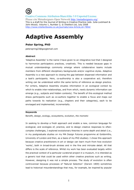 Adaptive Assembly