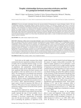 Trophic Relationships Between Macroinvertebrates and Fish