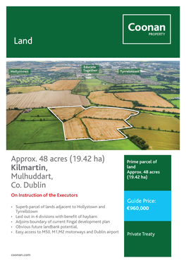 Approx. 48 Acres (19.42 Ha) Kilmartin, Mulhuddart, Co. Dublin