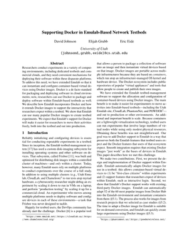 Supporting Docker in Emulab-Based Network Testbeds