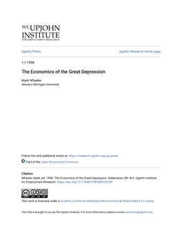 The Economics of the Great Depression