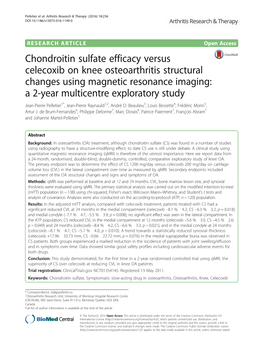 Chondroitin Sulfate Efficacy Versus Celecoxib on Knee Osteoarthritis