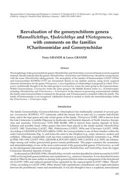 Reevaluation of the Gonorynchiform Genera †Ramallichthys, †Judeichthys and †Notogoneus, with Comments on the Families †Charitosomidae and Gonorynchidae