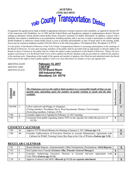 Yolo County Transportation District to Encourage Participation in the Meetings of the Board of Directors