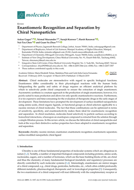 Enantiomeric Recognition and Separation by Chiral Nanoparticles