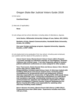 Oregon State Bar Judicial Voters Guide 2018