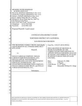 The Mcdaniel Family Trust, Et Al. V. Wells Fargo & Company, Et Al. 05