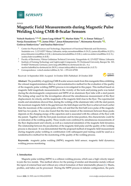 Magnetic Field Measurements During Magnetic Pulse Welding Using CMR-B-Scalar Sensors