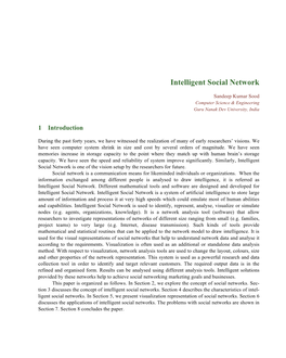 Intelligent Social Network