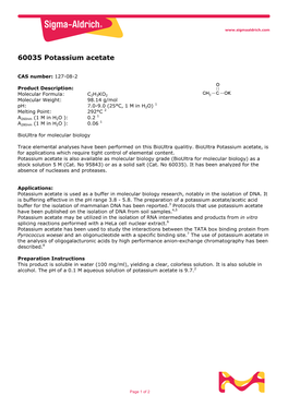 60035 Potassium Acetate