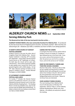 Serving Alderley Park the Reverend Jon Hale of the Two Local Parish Churches Writes …