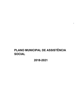 Plano Municipal De Assistência Social Do Rio De Janeiro 2018-2021