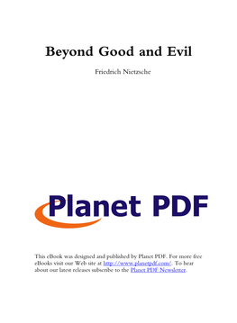 Beyond Good and Evil