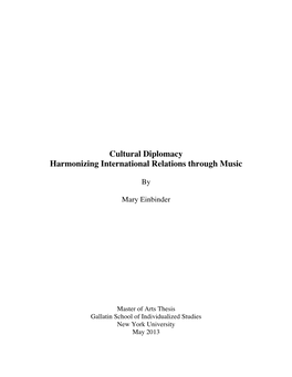 Cultural Diplomacy Harmonizing International Relations Through Music