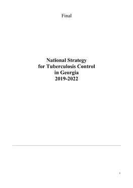 National Strategy for Tuberculosis Control in Georgia 2019-2022