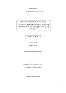 The United States, Sectarianism & Iraq