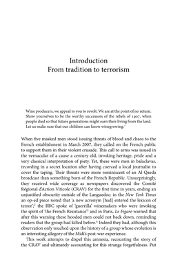 Introduction from Tradition to Terrorism